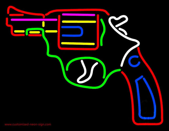 Gun Logo Handmade Art Neon Sign