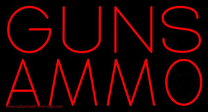 Guns Ammo Handmade Art Neon Sign