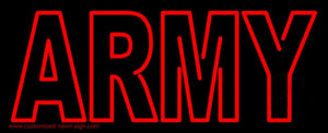 Red Double Stroke Army Handmade Art Neon Sign