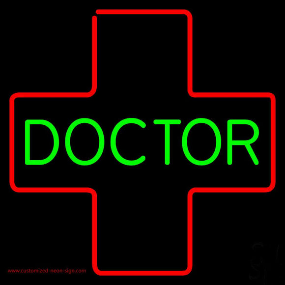 Green Doctor Medical Logo Handmade Art Neon Sign