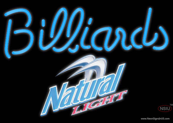 Natural Light Billiards Text Pool Neon Sign  7