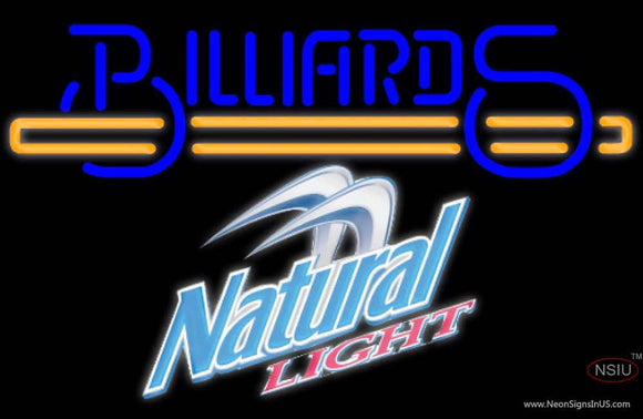 Natural Light Billiards Text With Stick Pool Neon Sign Giant  