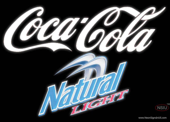 Natural Light Coca Cola White Neon Sign  