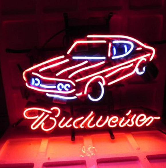 New Budweiser Car Auto Dealer Beer Bar Pub Neon Light Sign