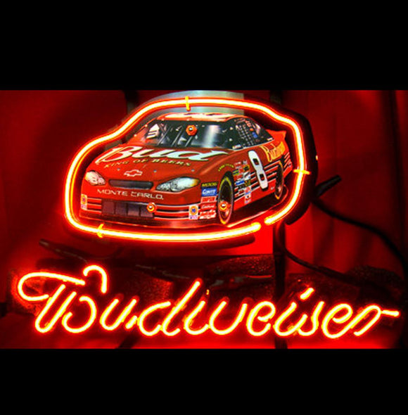 New Budweiser Nascar 8 Car Racing Neon Light Sign