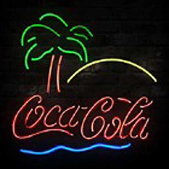 New Coca Cola Beach Coke Palm Beer Bar Neon Sign