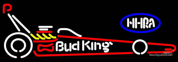 NHRA Dragster Bud King Neon Beer Sign