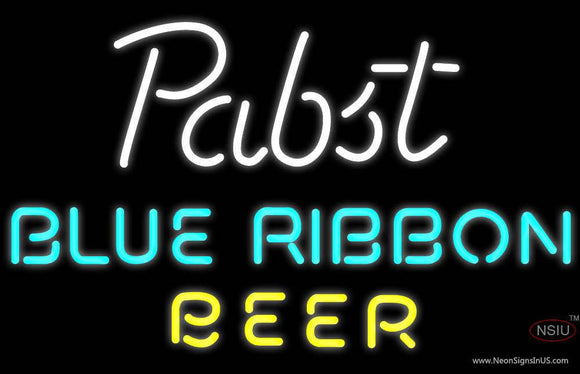 Pabst Blue- Ribbon Beer Text Neon Sign