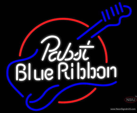 Pabst Blue Ribbon Guitar Neon Beer Sign