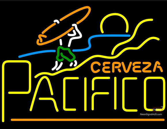 Cerveza Pacifico Surfer Sunset Neon Beer Sign