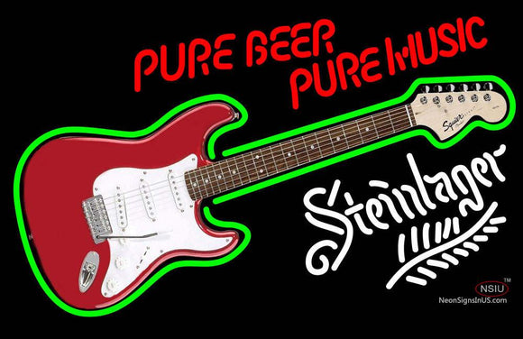 Pure Beer Pure Music With Guitar Steinlager Neon Beer Sign