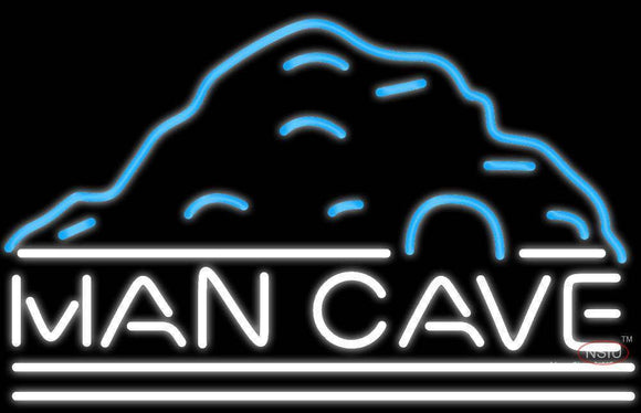 Rec Room Mountain White Man Cave Handmade Art Neon Sign