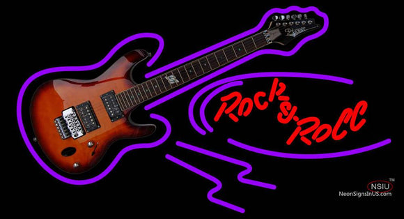 Rock N Roll Electric Guitar Neon Sign