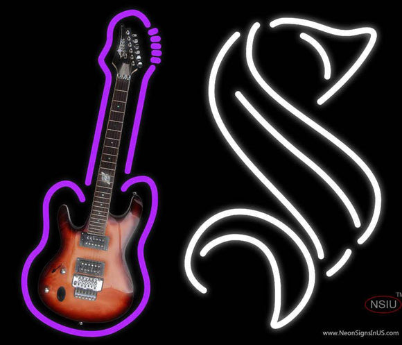 Steinlager Purple Guitar Neon Sign