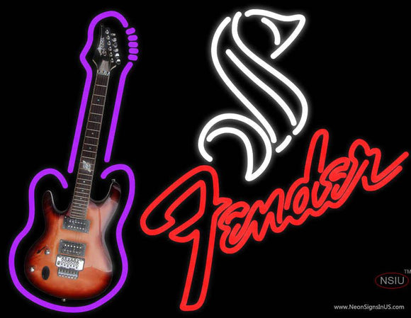 Steinlager Red Fender Guitar Neon Sign