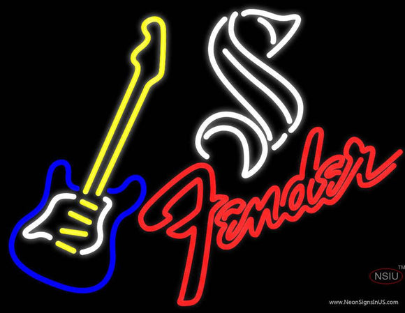 Steinlager Yellow Fender Guitar Neon Sign