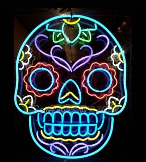 Skull  Handmade Art Neon Sign