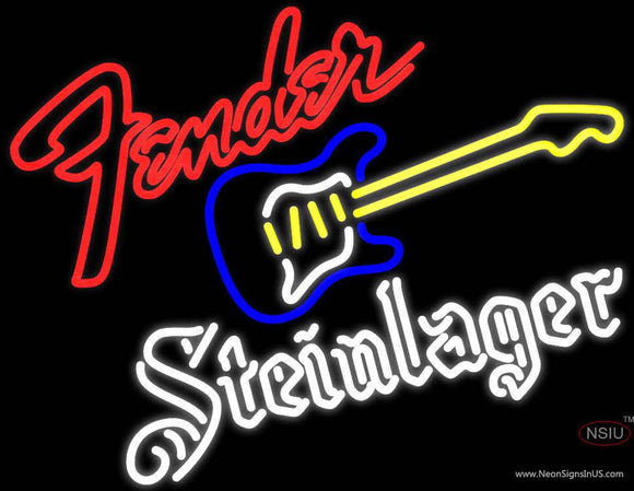 Steinlager Fender Guitar Logo Neon Sign