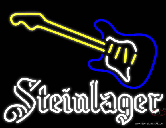 Steinlager White Guitar Neon Sign