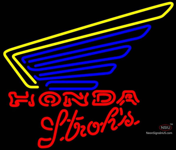 Strohs Honda Motorcycle Gold Wing Neon Sign  