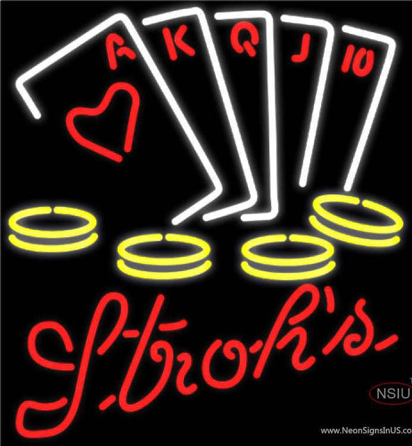 Strohs Poker Ace Series Neon Sign 7 