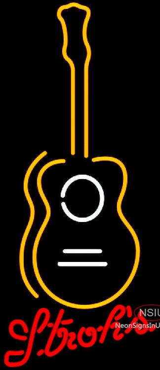 Strohs Wall Guitar Neon Sign  
