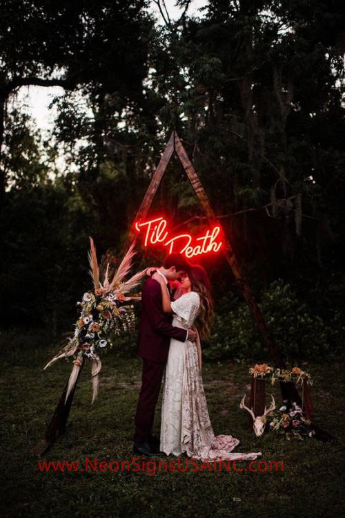 Till Death Red Color Wedding Home Deco Neon Sign