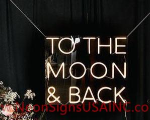 To The Moon And Back Wedding Home Deco Neon Sign