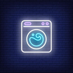 washing-machine neon sign