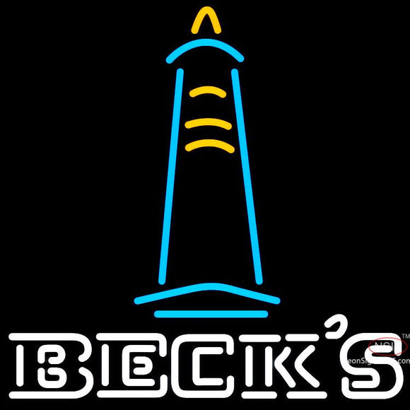 White Becks Lighthouse Neon Sign