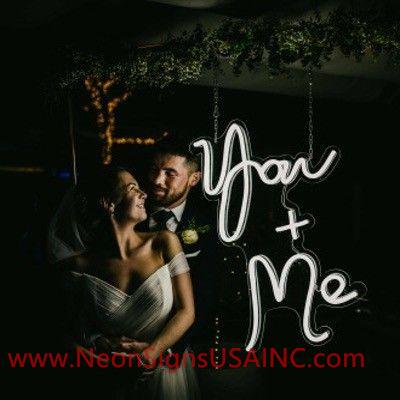 You And Me Wedding Home Deco Neon Sign