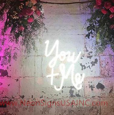 You And Me White Wedding Home Deco Neon Sign