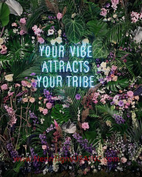 You Vibe Attracts Your Tribe Wedding Home Deco Neon Sign